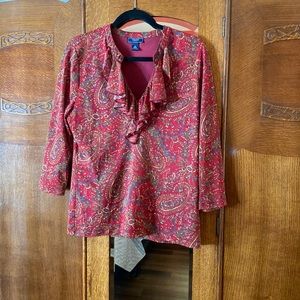 Red fall 3/4 sleeve top